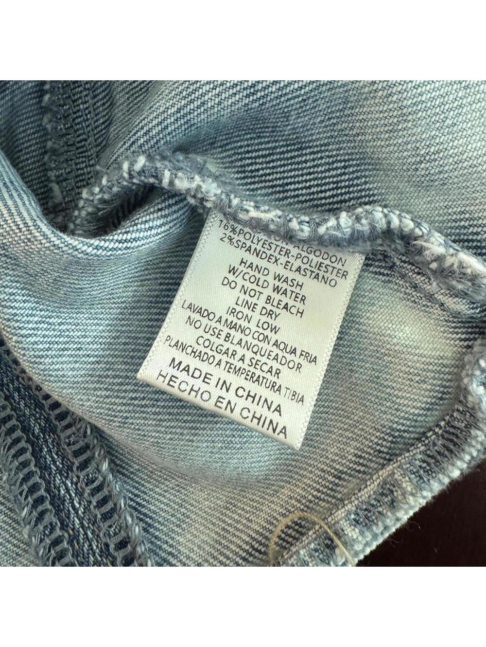 NWT Listicle Light Wash Western Denim Cropped Tank Top, Size S - Picture 4 of 4